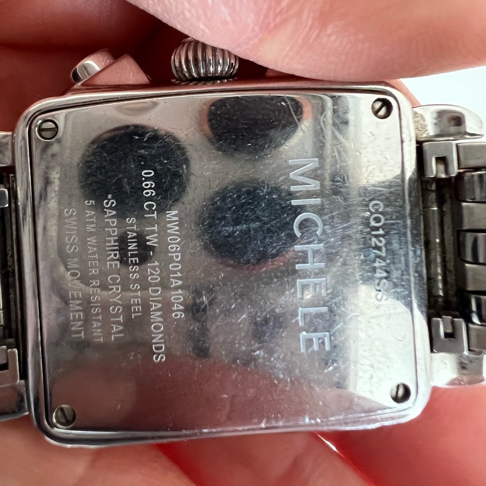 Michelle Women’s MICHELE Watch Diamond-Accented Stainless Steel Sapphire Crystal - Picture 4 of 4